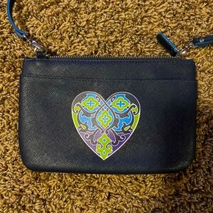 Brighton Navy Blue with Heart Mini Cross Body Purse